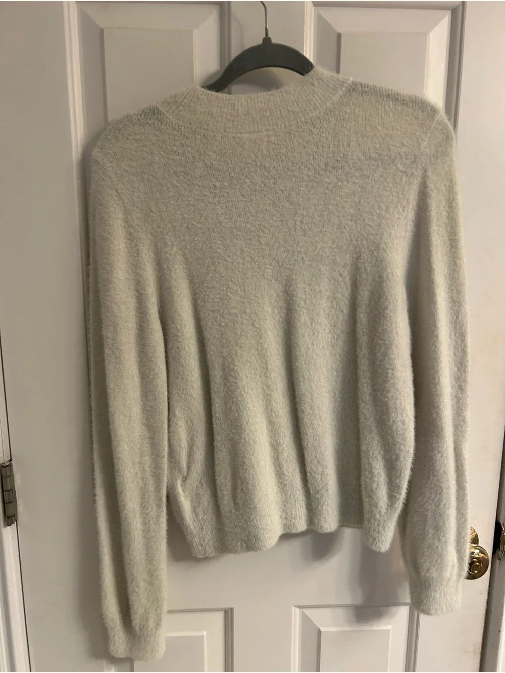 Girls abercrombie kids Cream Fuzzy Crewneck Sweater